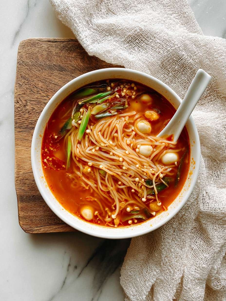 Quick & Healthy Enoki Mushroom Noodle Soup image 2
