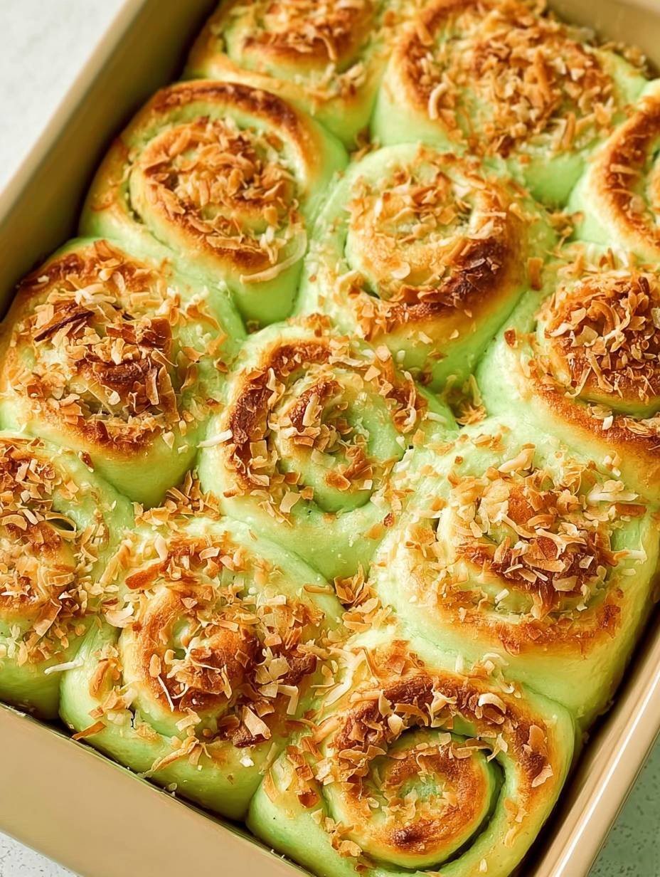 Soft Coconut Pandan Sweet Rolls Recipe image 2