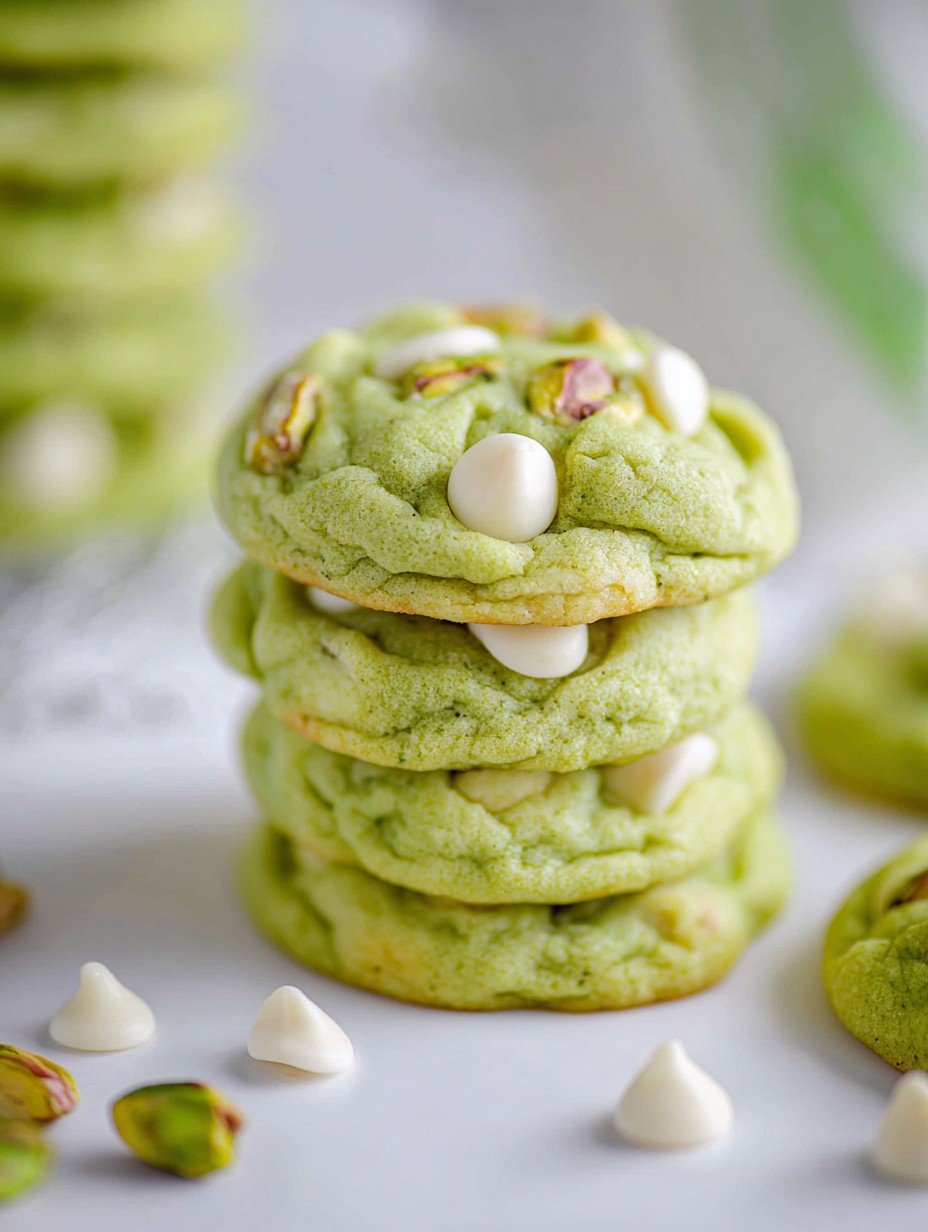 Soft & Chewy Pistachio White Chocolate Cookies image 2