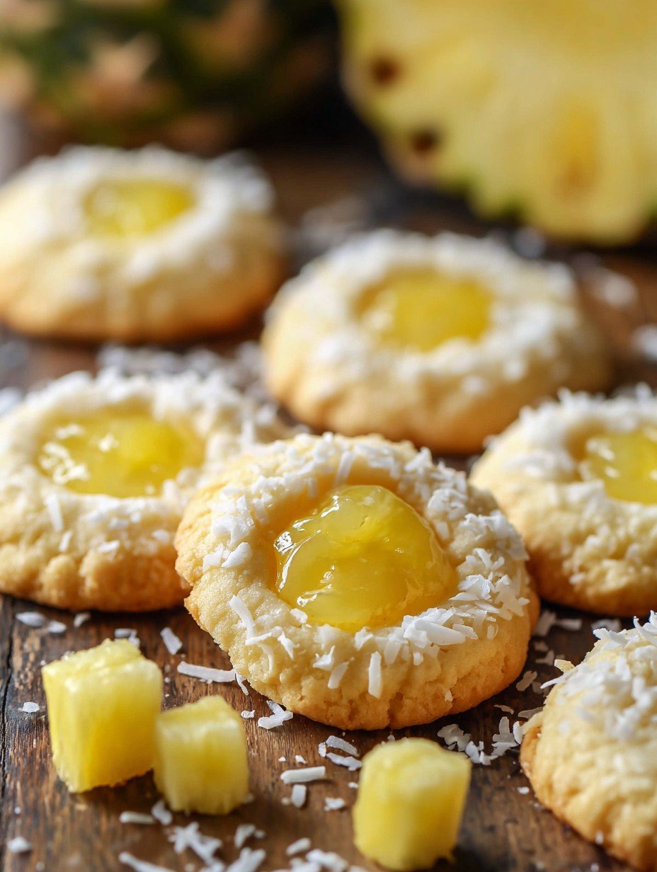 Tropical Pineapple Coconut Thumbprint Cookies image 2