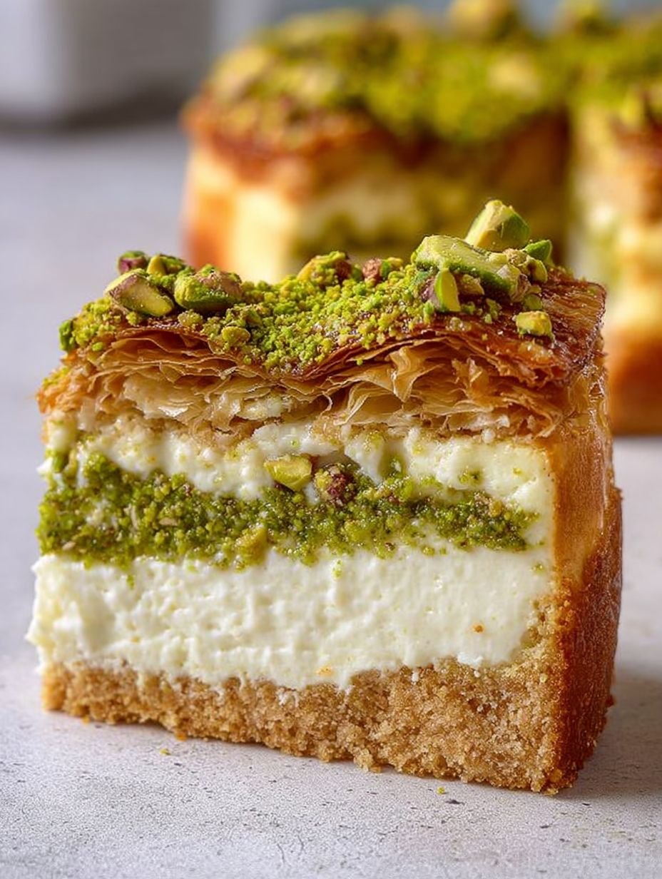 Crispy Baklava Pistachio Cheesecake Delight image 2