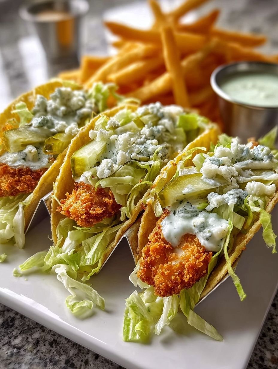 Crispy Chicken Tacos with Dill Pickle & Blue Cheese image 2