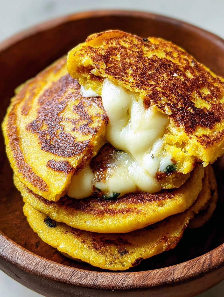 Crispy Golden Venezuelan Cachapas with Cheese image 2