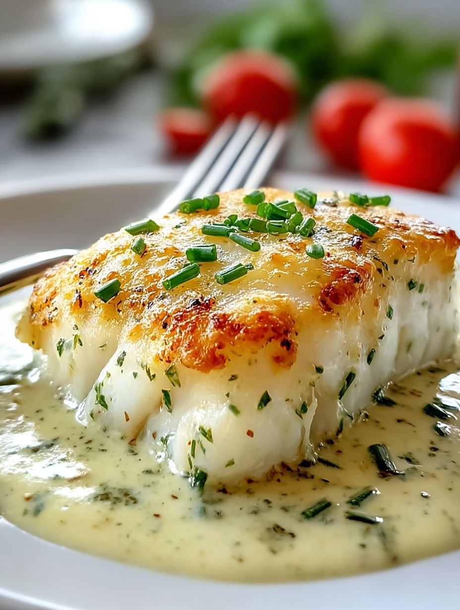 Delicious Baked Fish with Creamy Chive Sauce image 2