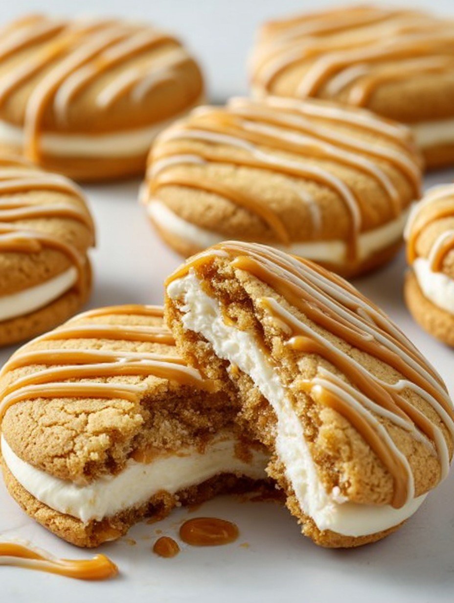 Gooey Caramel Sandwich Cookies with Creamy Filling image 2
