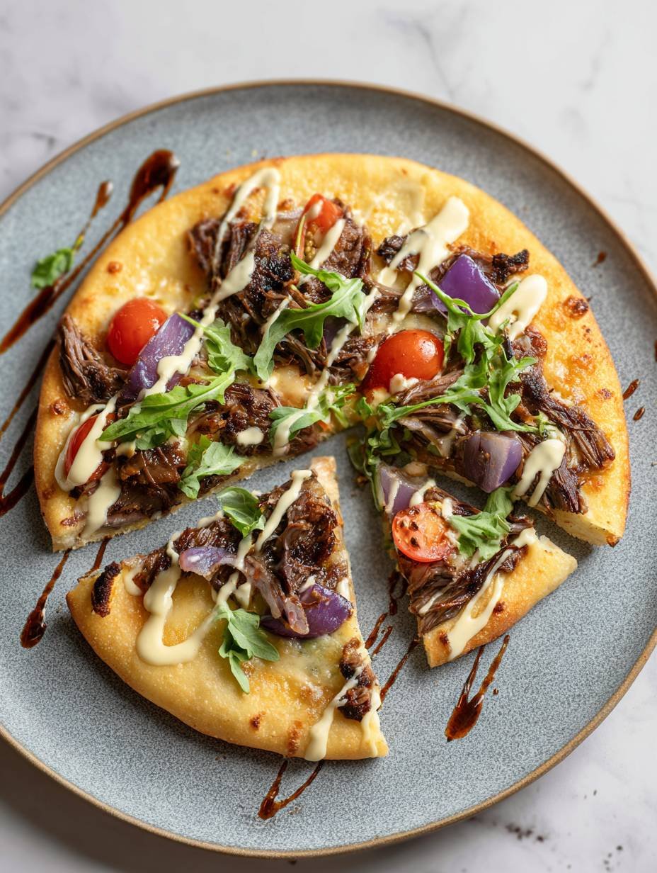 Gourmet Short Rib Pizza with Smoked Gouda Cream image 2