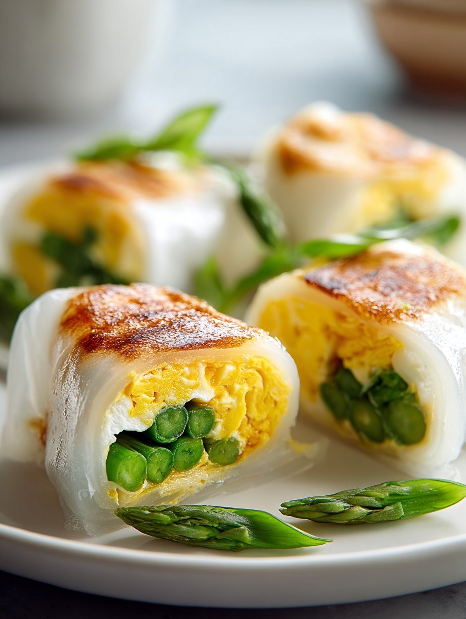 Healthy Crispy Egg & Asparagus Rice Paper Wraps image 2