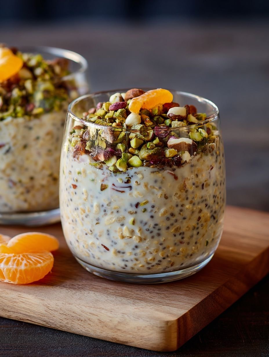 Healthy Pistachio Mandarin Overnight Oats image 2