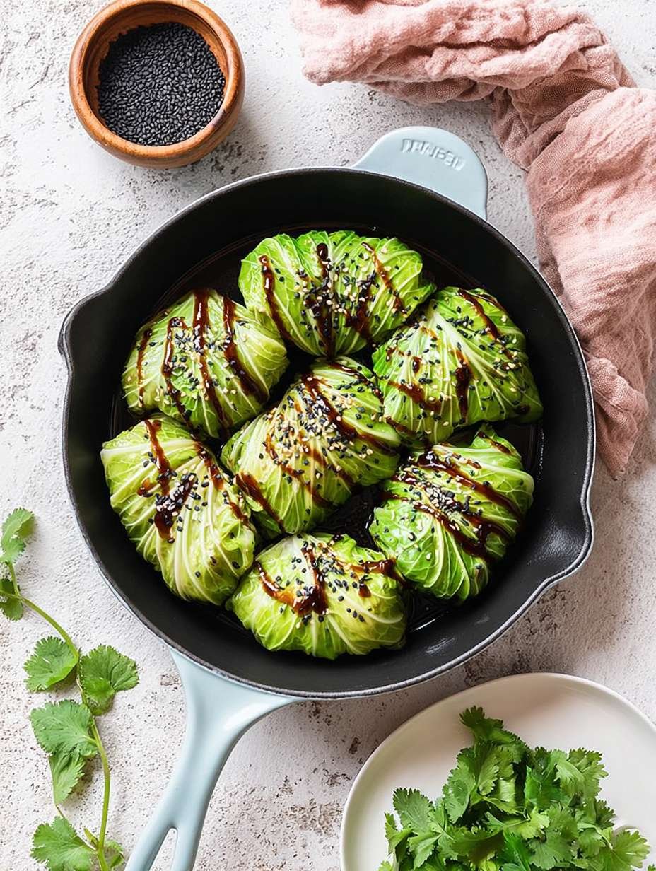 Healthy Sesame Ginger Cabbage Rolls Recipe image 2