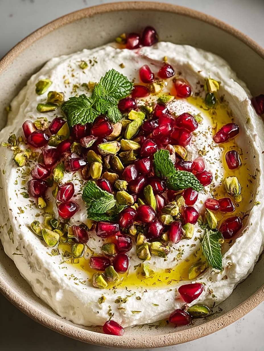 How to Make Pomegranate Pistachio Labneh Dip image 2