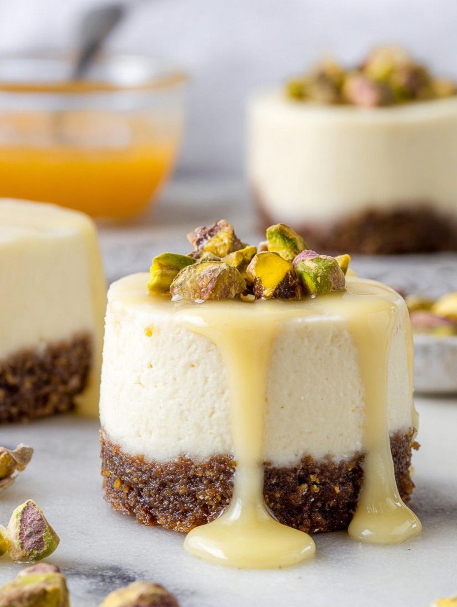 Irresistible Honey Pistachio Mini Cheesecakes image 2