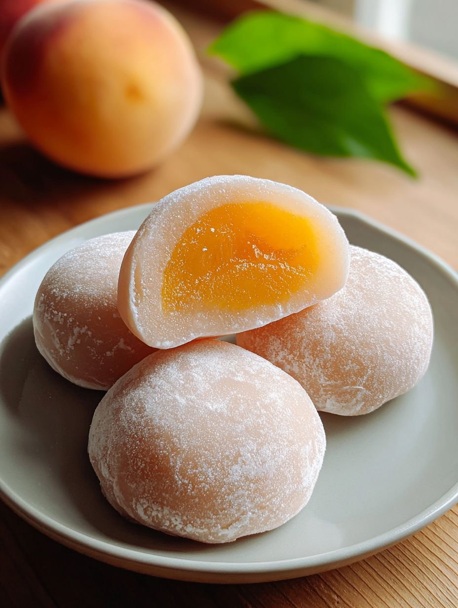 Irresistible Peach Mochi: A Chewy Delight image 2