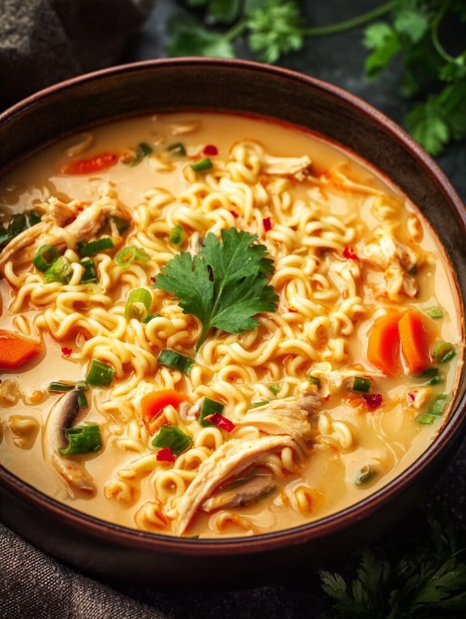 Quick & Cozy Spicy Chicken Ramen Noodle Soup image 2