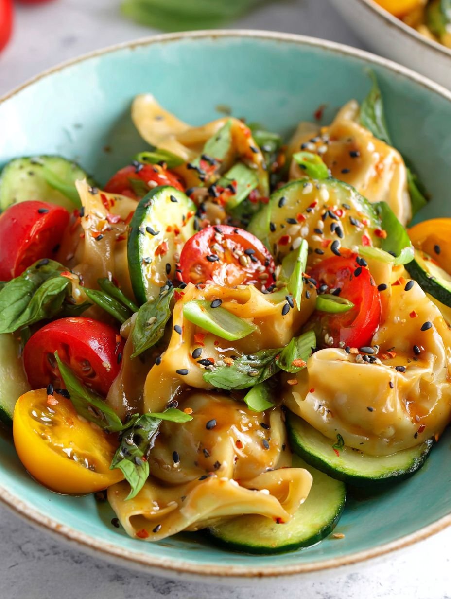 Refreshing Potsticker Salad with Peanut Dressing image 2