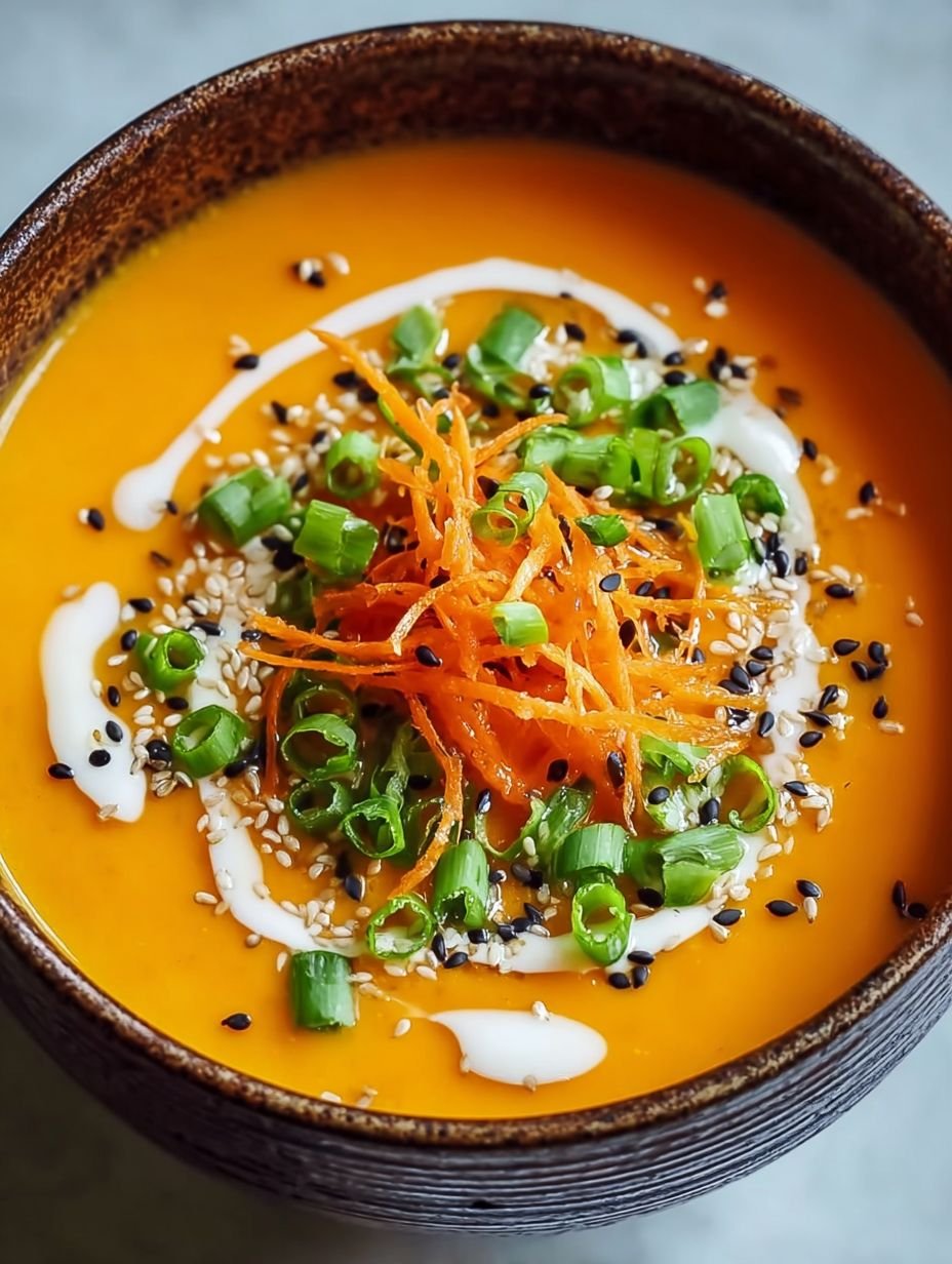 Spicy Miso Carrot Soup with Fresh Toppings image 2