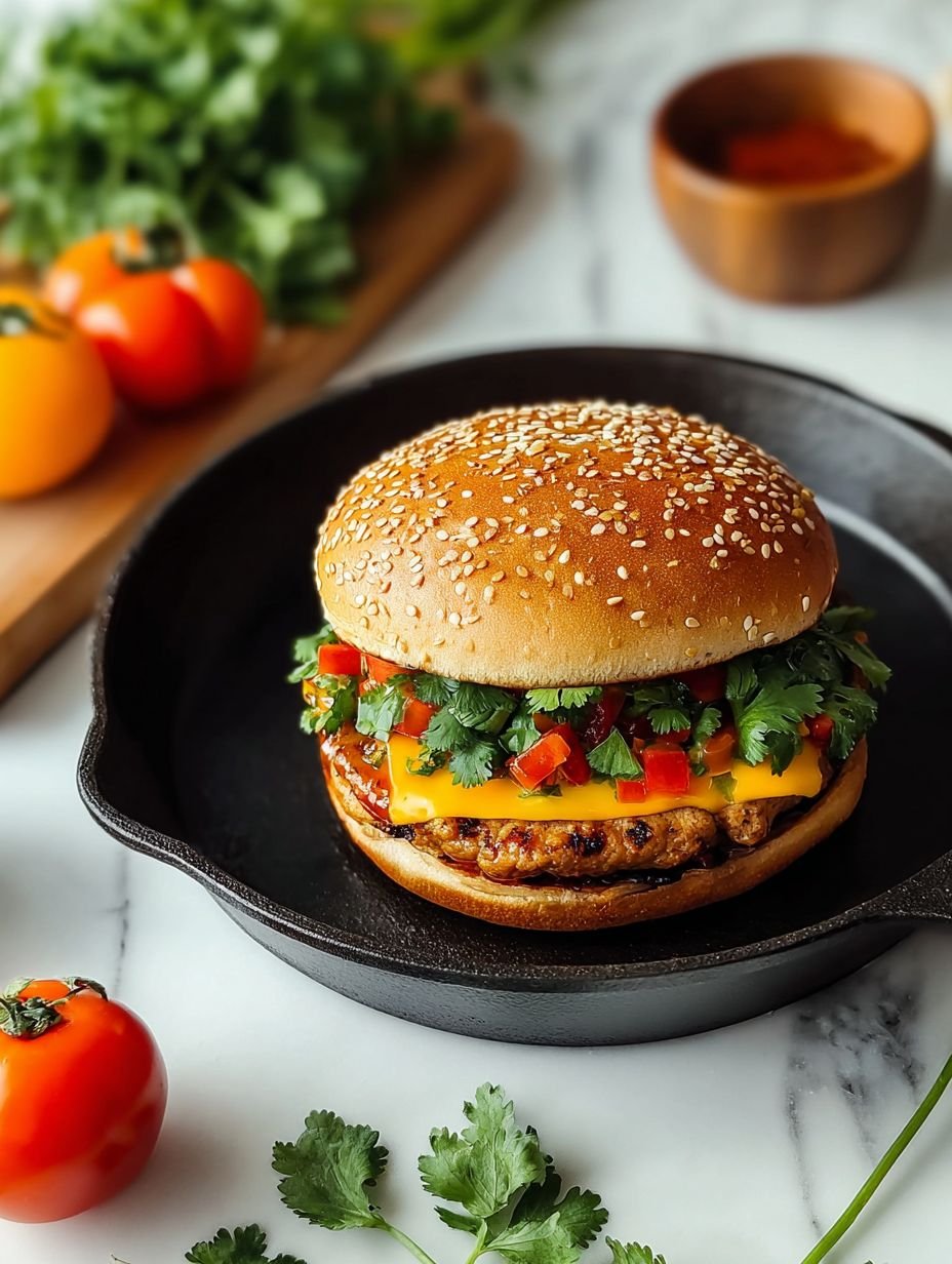 Zesty Southwest Chicken Burgers with Melted Cheese image 2